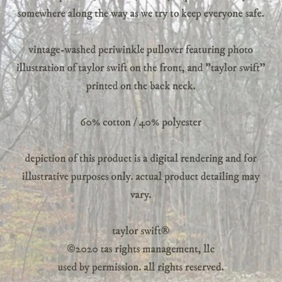 Taylor Swift The Bluest Skies Darkest Grays Crewneck M - Picture 7 of 9